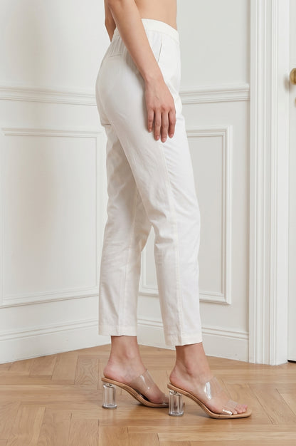 Off White Pure Cotton Ankle Length Pants
