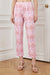 Pink Floral Printed Pure Cotton Straight Pants