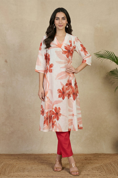 Red Solid Rayon Straight Fit Ankle Length Mid Rise Pants