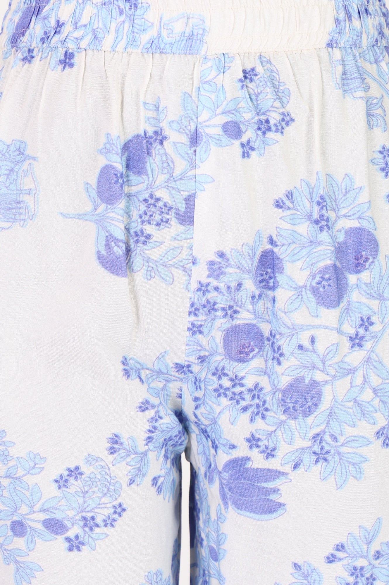 White Floral Printed Straight Fit Pants