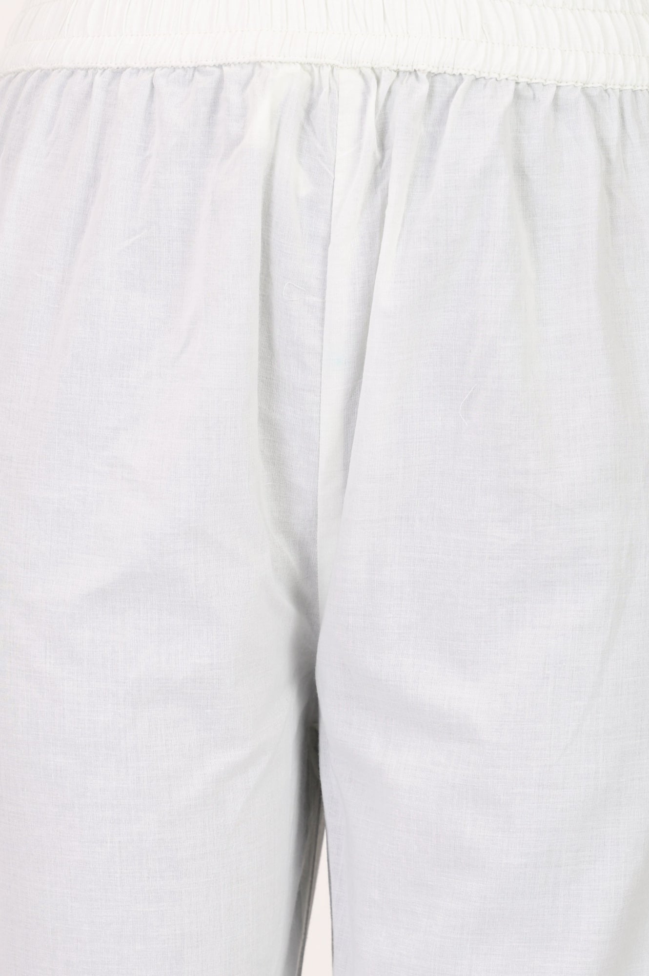 White Solid Pure Cotton Straight Fit Pants
