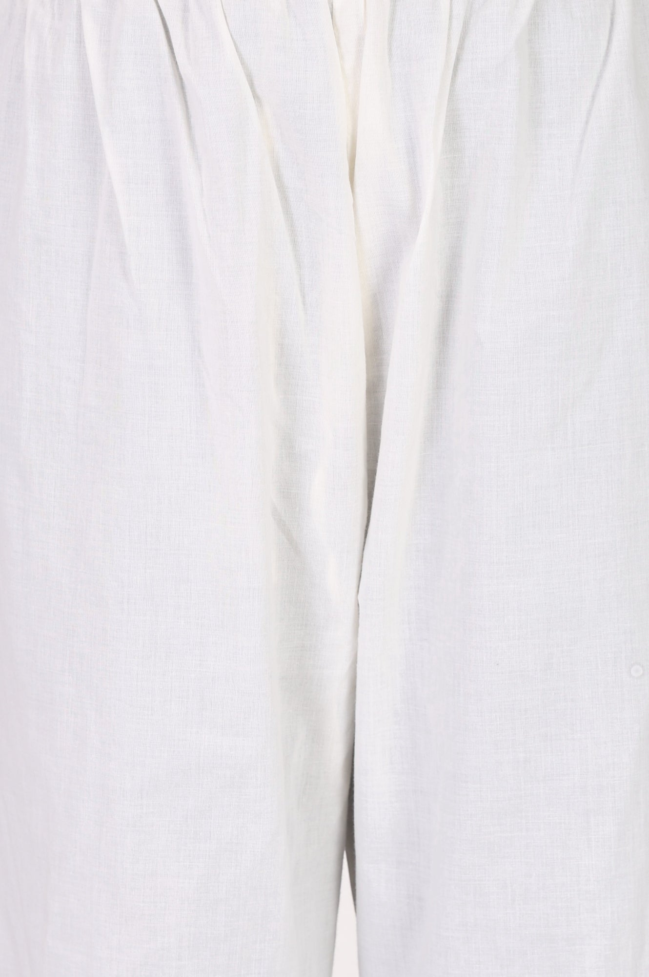 White Solid Pure Cotton Straight Fit Pants