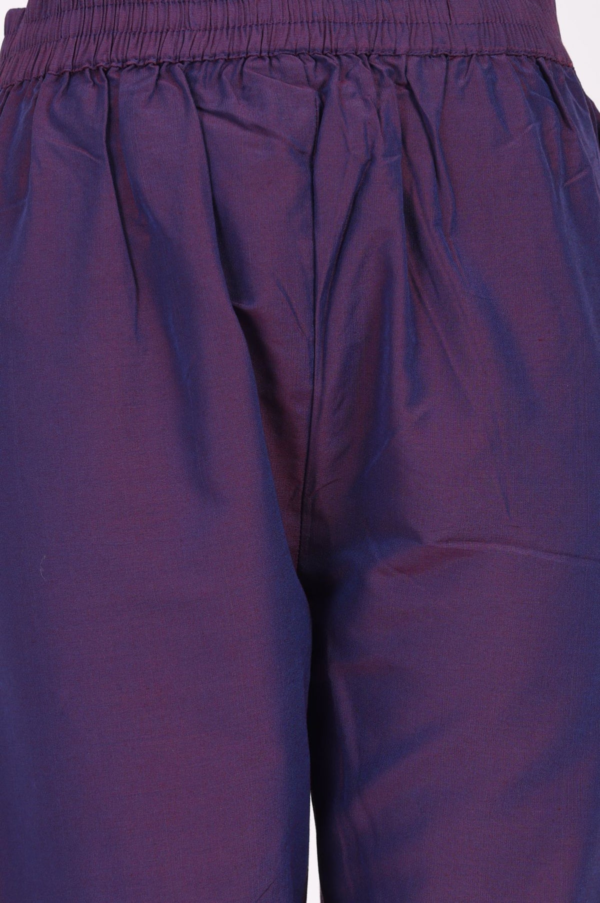 Purple Solid Ps Straight Fit Ankle Length Mid Rise Pants