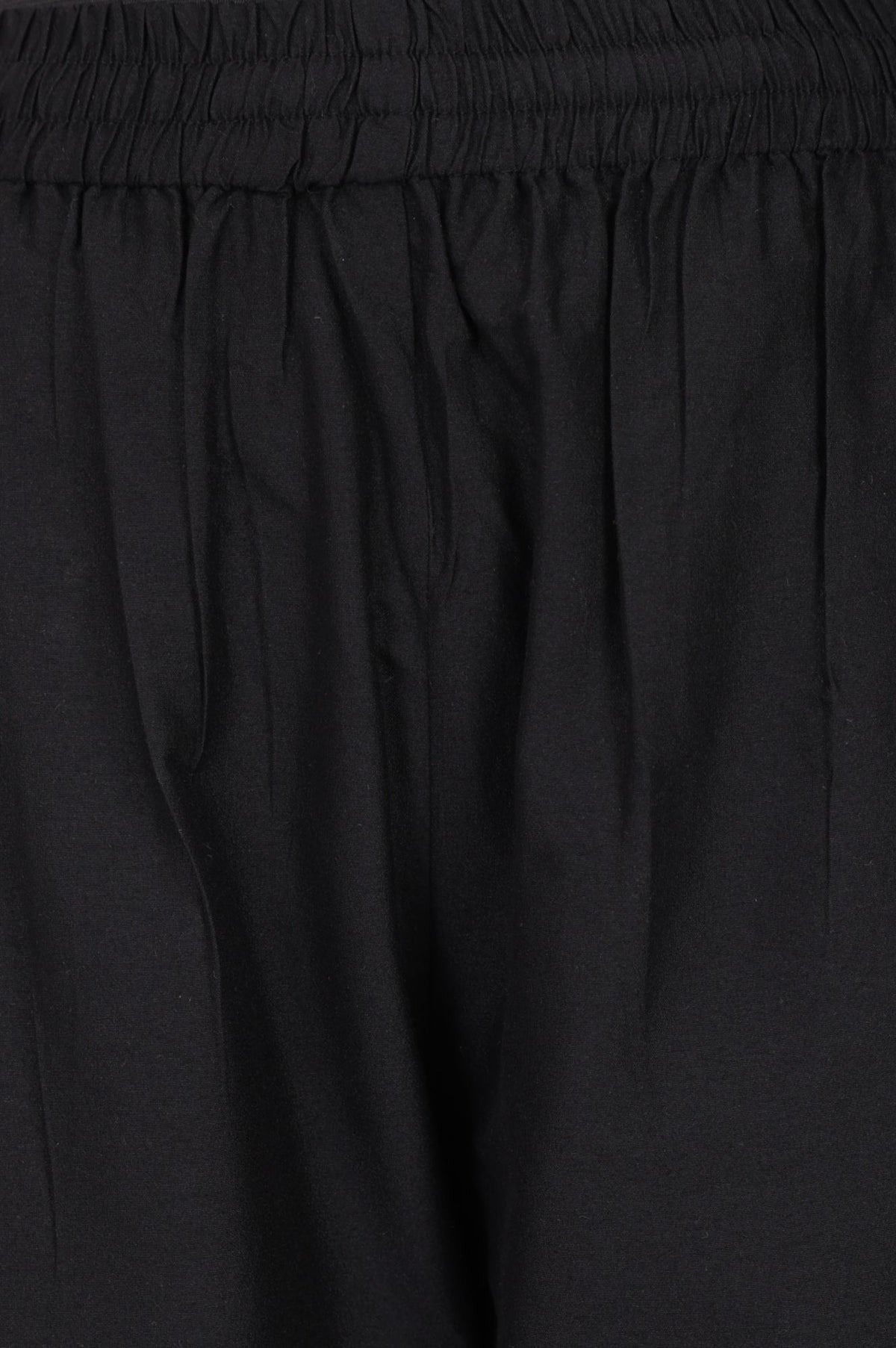 Black Solid Buttons Straight Fit Ankle Length Mid Rise Pants