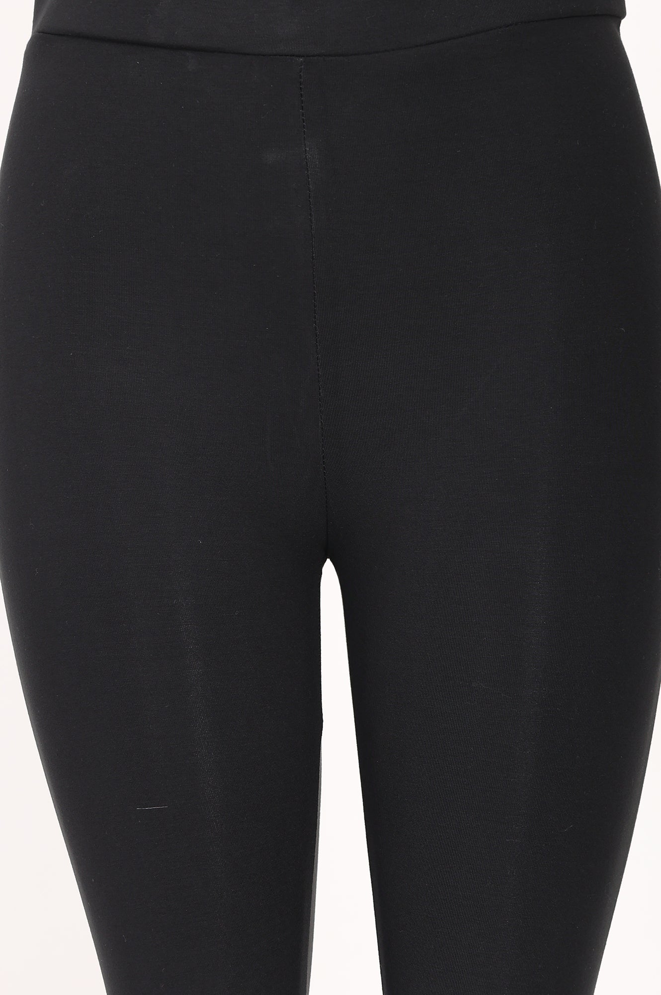 Black Skinny Fit Ankle Length Mid Rise Tights