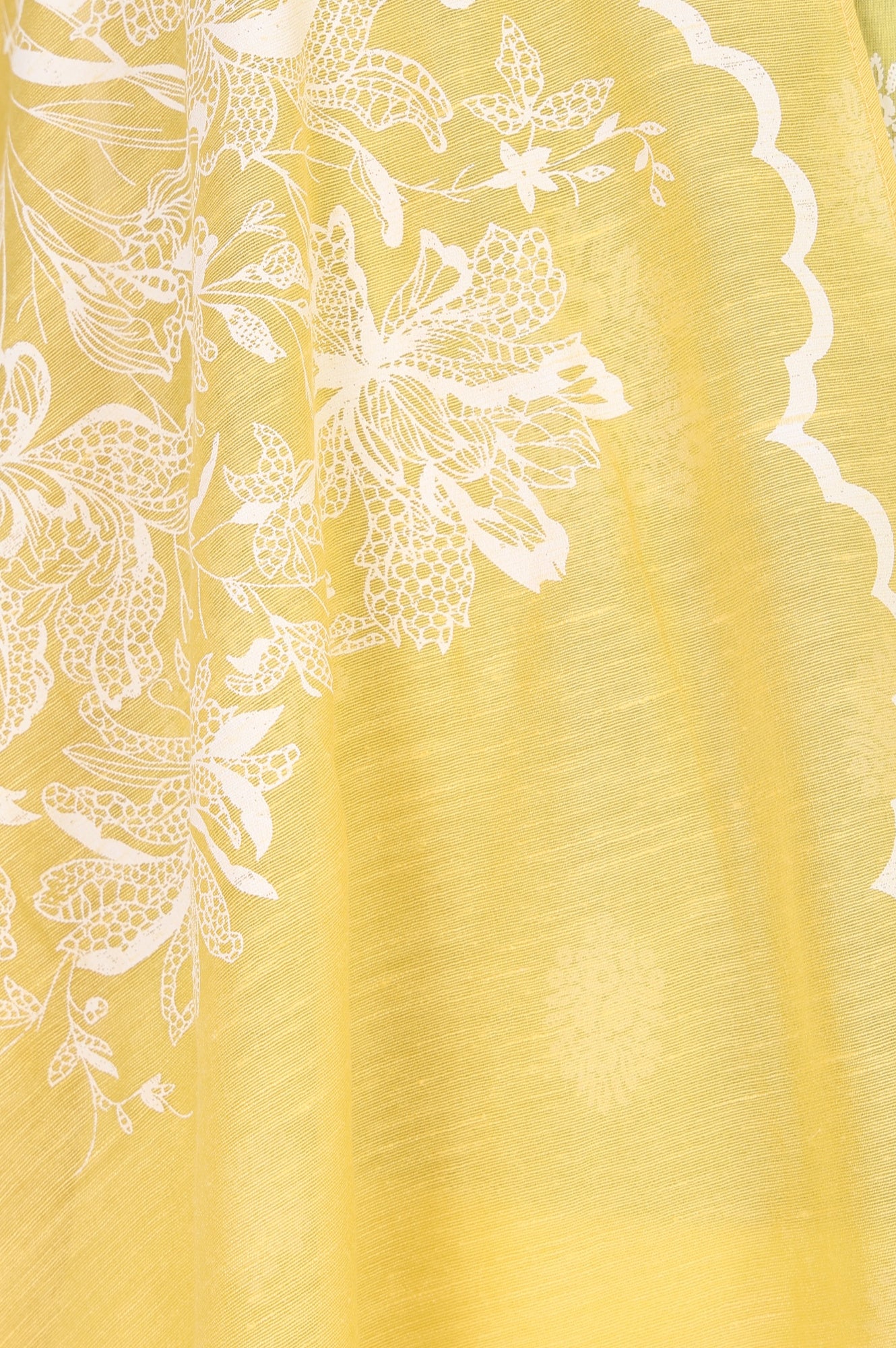 Yellow Cut Work Floral Printed Damini Dupatta
