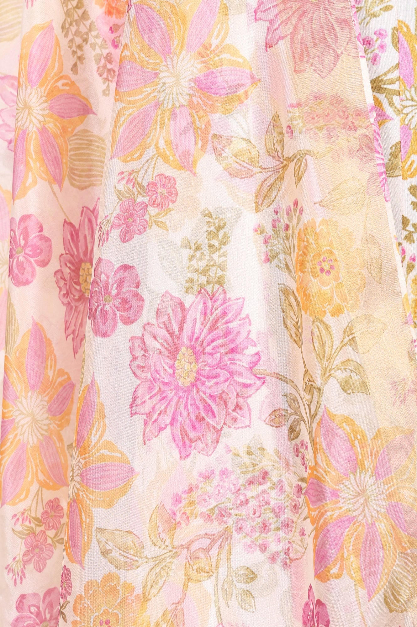 Off White Floral Printed Semi Sheer Dupatta
