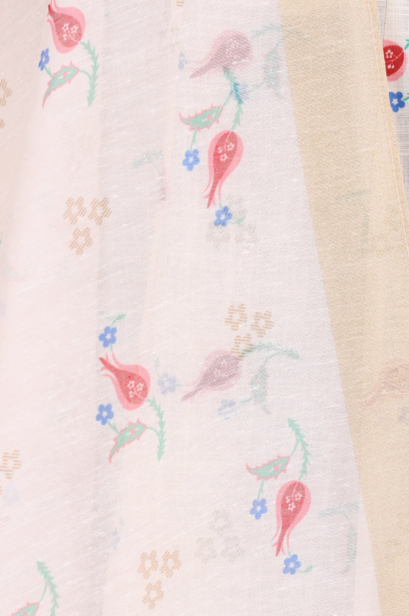 Off-White Floral Printed Semi Sheer Dupatta