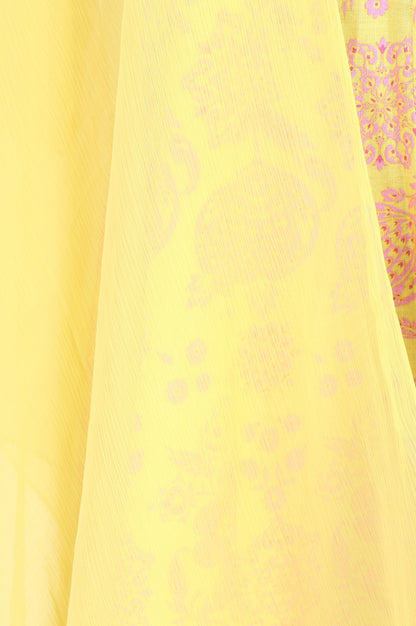 Yellow Solid Chiffon Dupatta