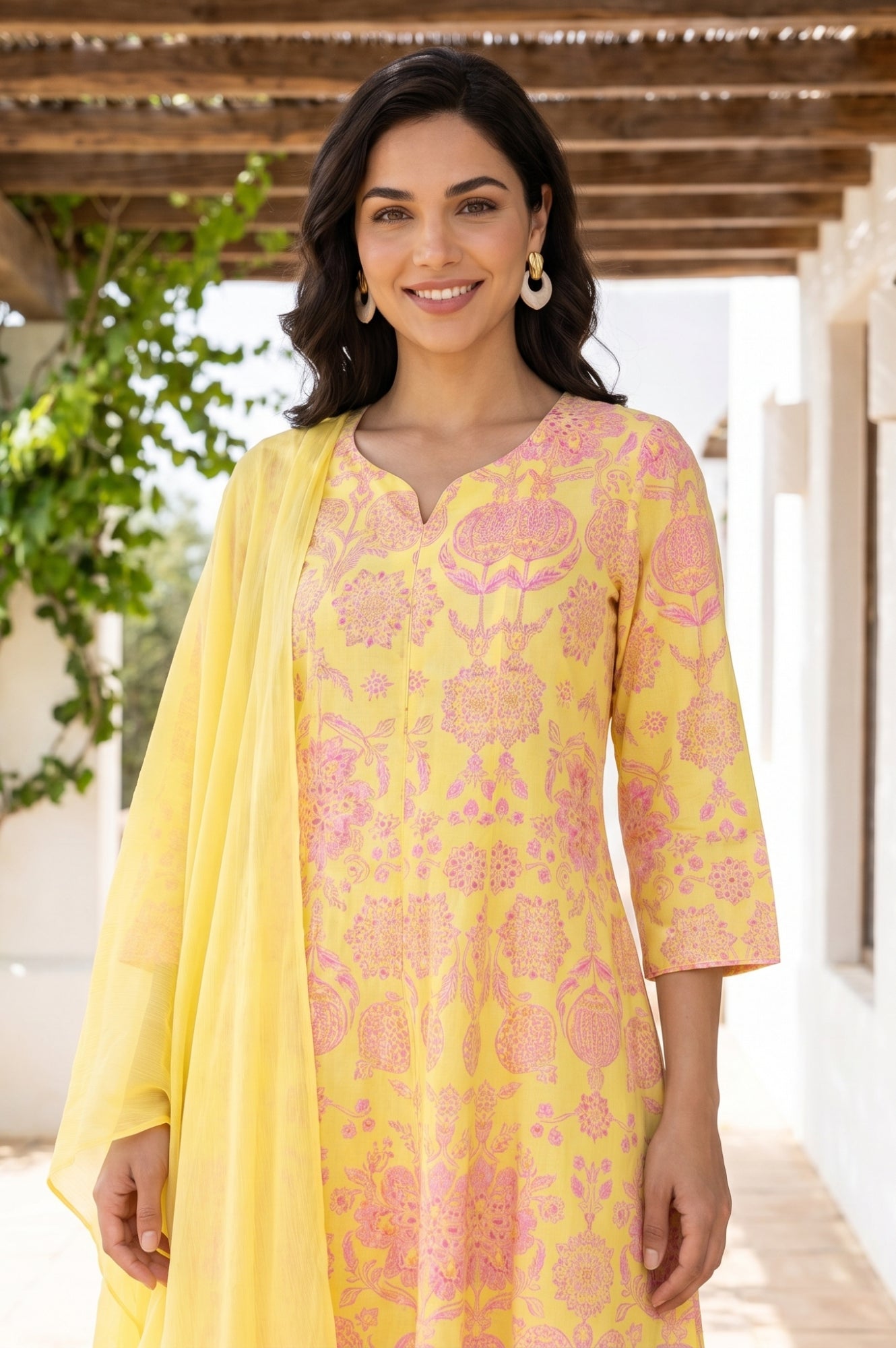 Yellow Solid Chiffon Dupatta
