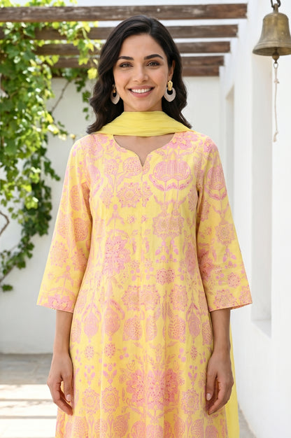 Yellow Solid Chiffon Dupatta