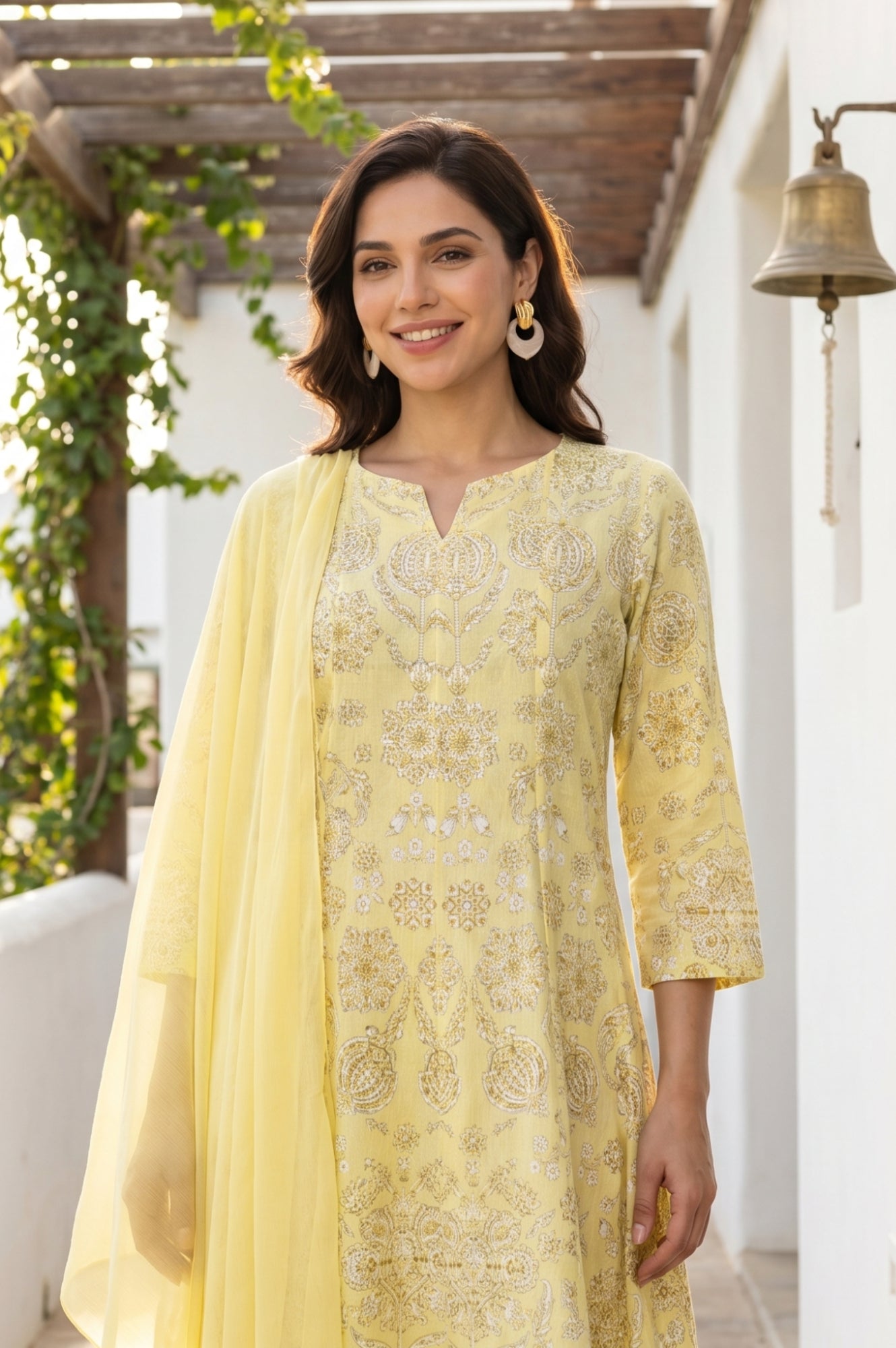 Light Yellow Solid Chiffon Dupatta