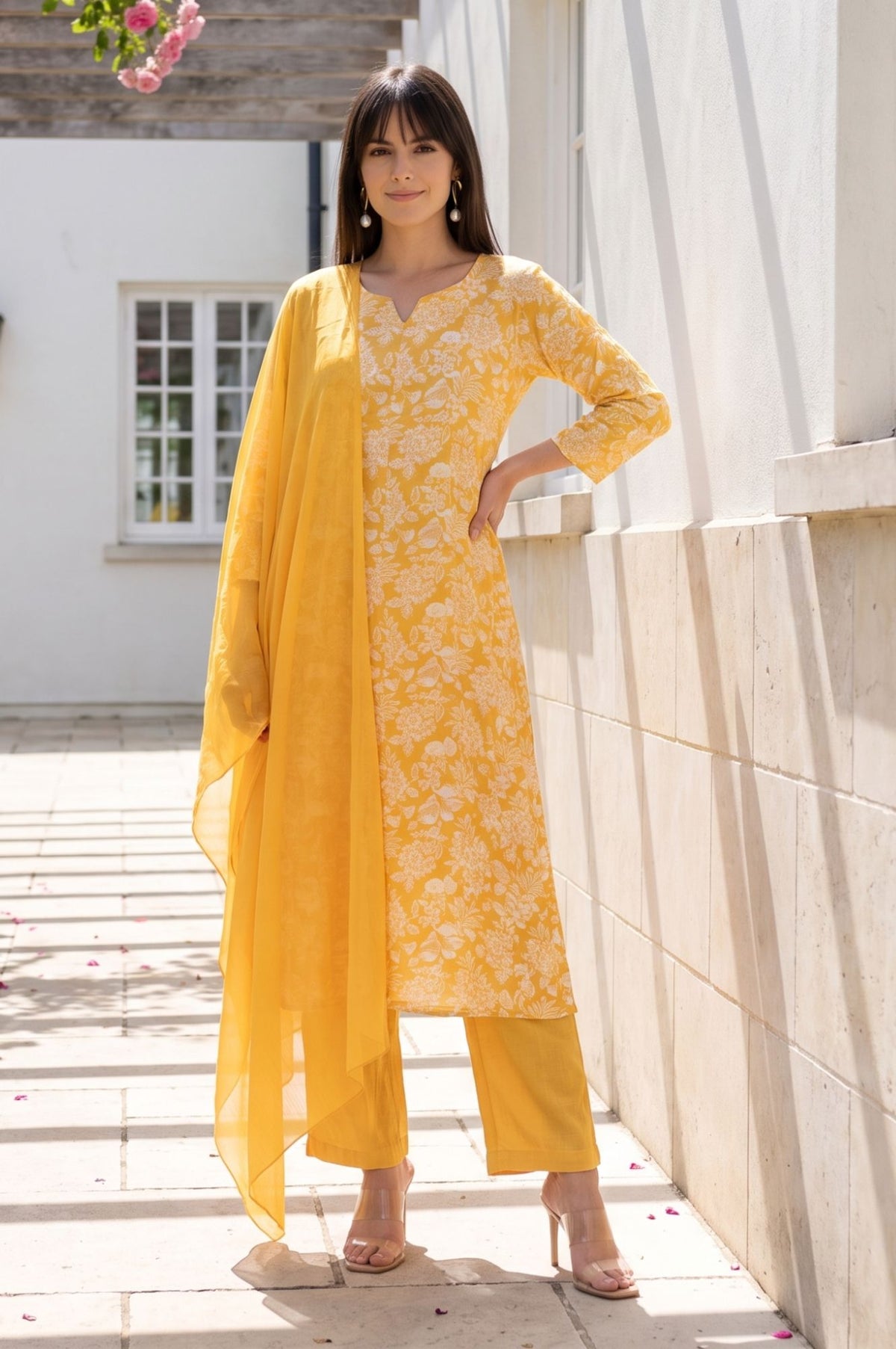 Silver Solid Shimmer Chiffon Dupatta