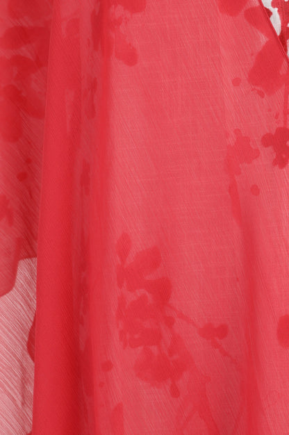 Red Solid Chiffon Dupatta