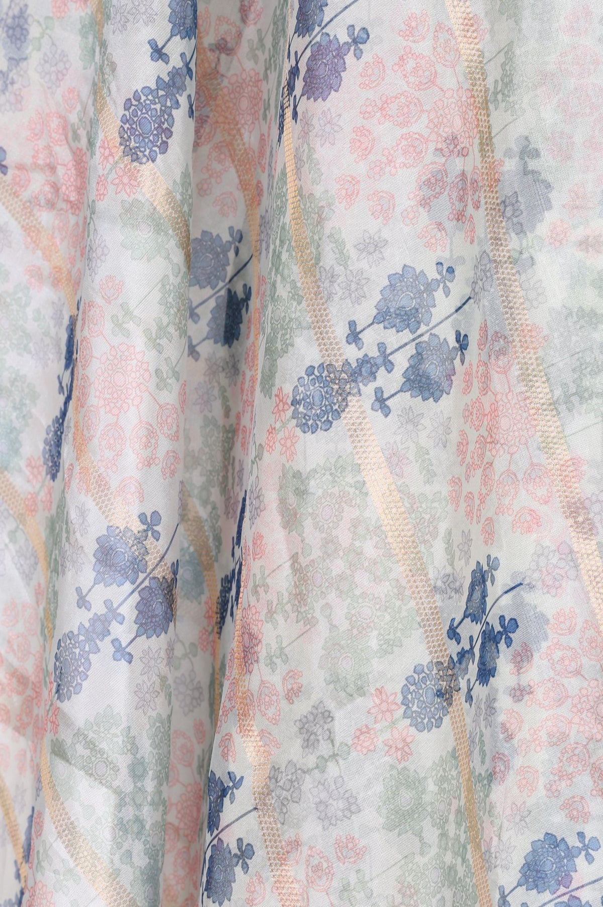 Off White Floral Printed Dupatta