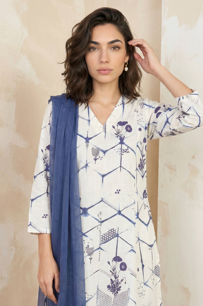 Navy Blue Solid Chiffon Dupatta