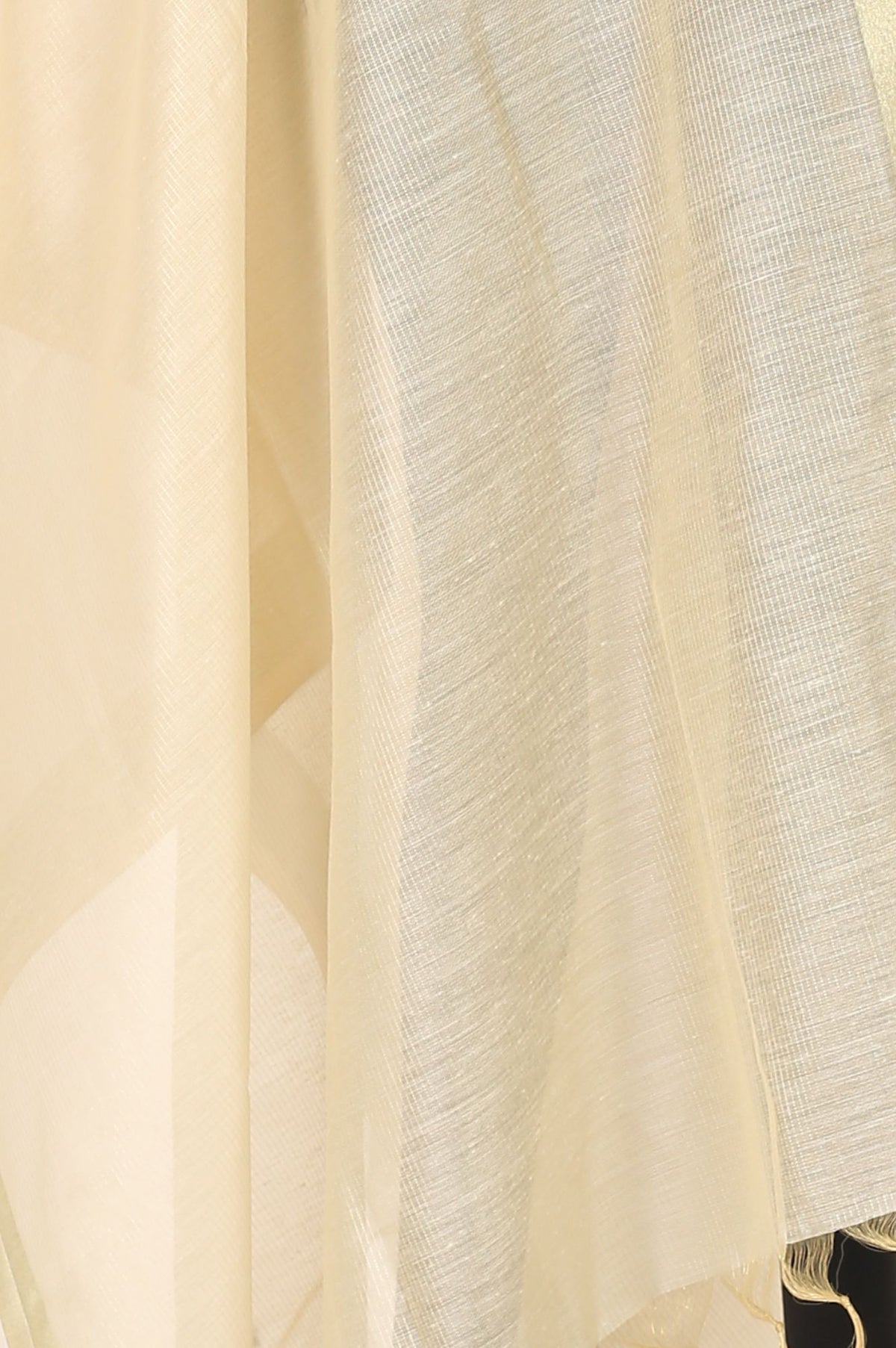Cream Textured Yarn Dyed Shimmer Metallic Dupatta
