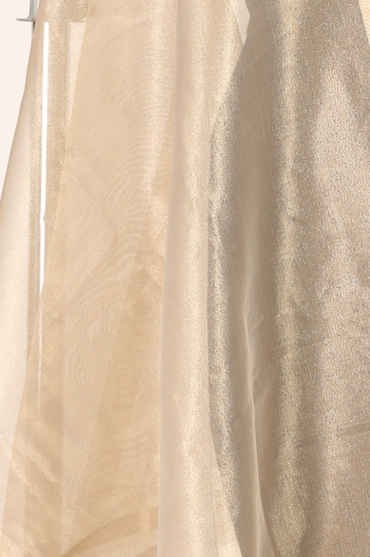 Champagne Yarn Dyed Textured Shimmer Zari Tissue Dupatta