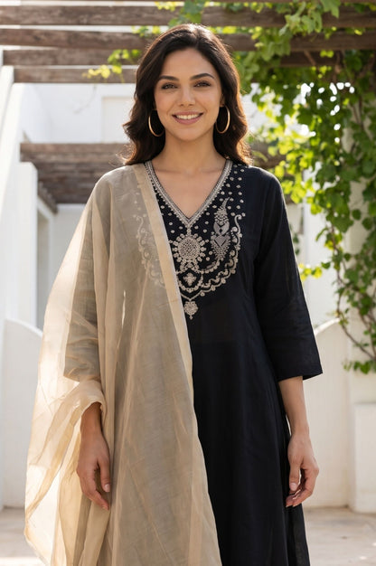 Gold Solid Zari Shimmer Tissue Dupatta