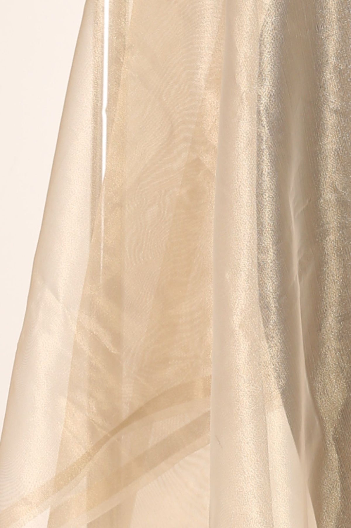 Gold Solid Zari Shimmer Tissue Dupatta