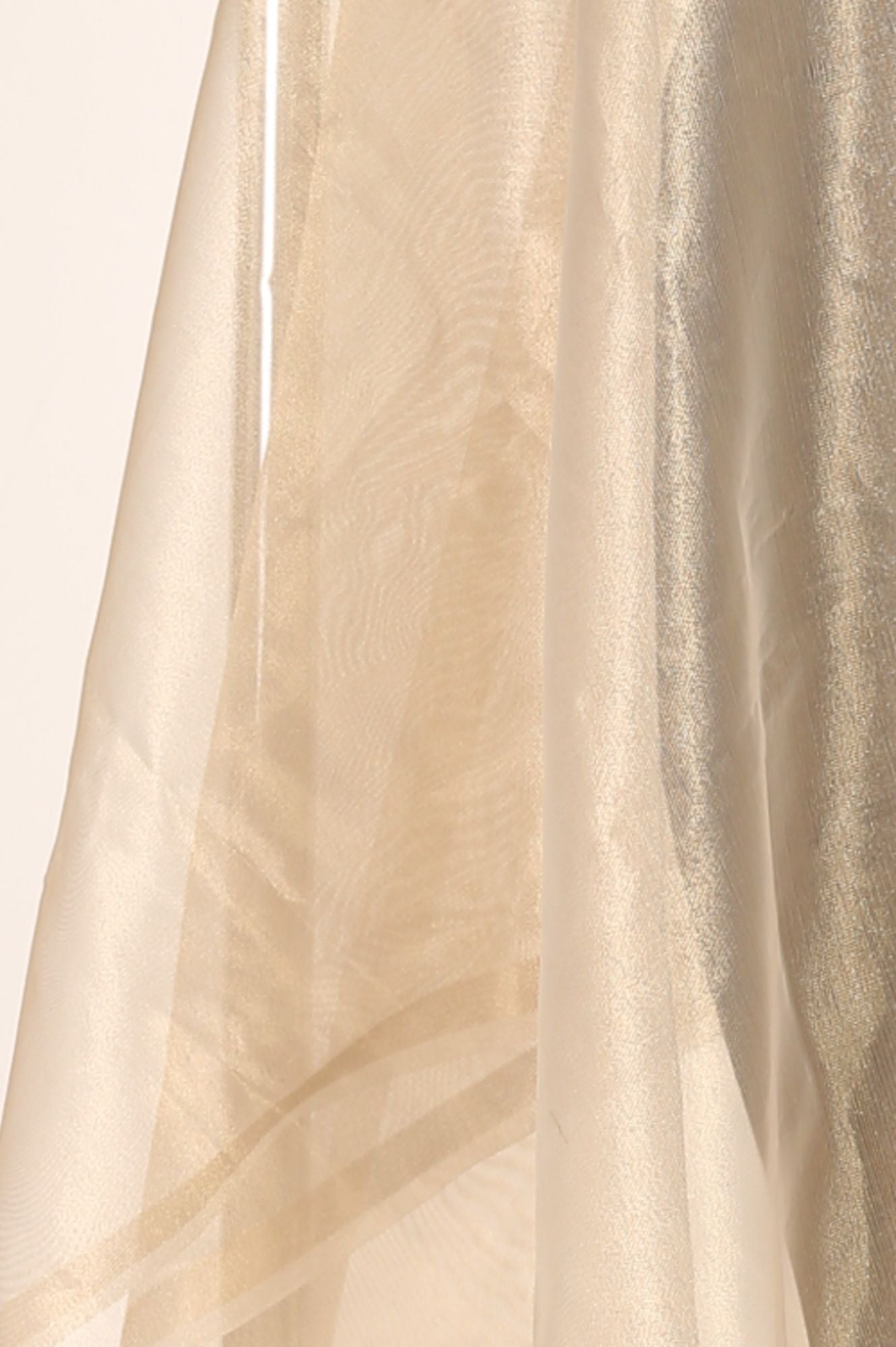 Gold Solid Zari Shimmer Tissue Dupatta