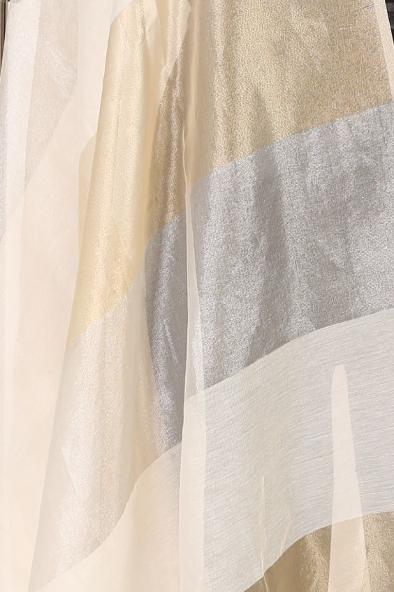 Gold Striped Organza Dupatta