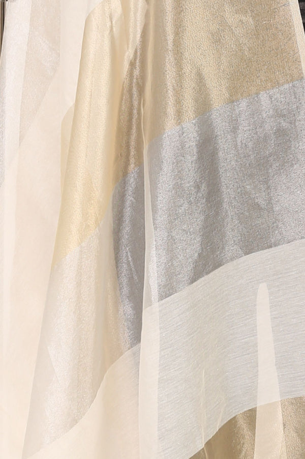 Gold Striped Organza Dupatta