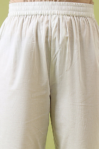 Pink Floral Printed Pure Cotton Anarkali Kurta and Straight Pants Set