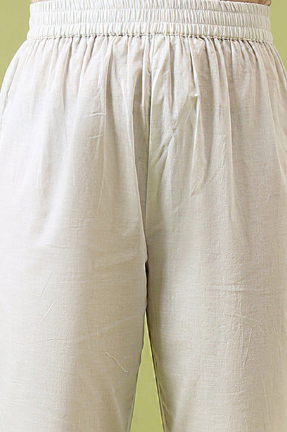 Green Paisley Printed Pure Cotton Anarkali Kurta and Pants Set