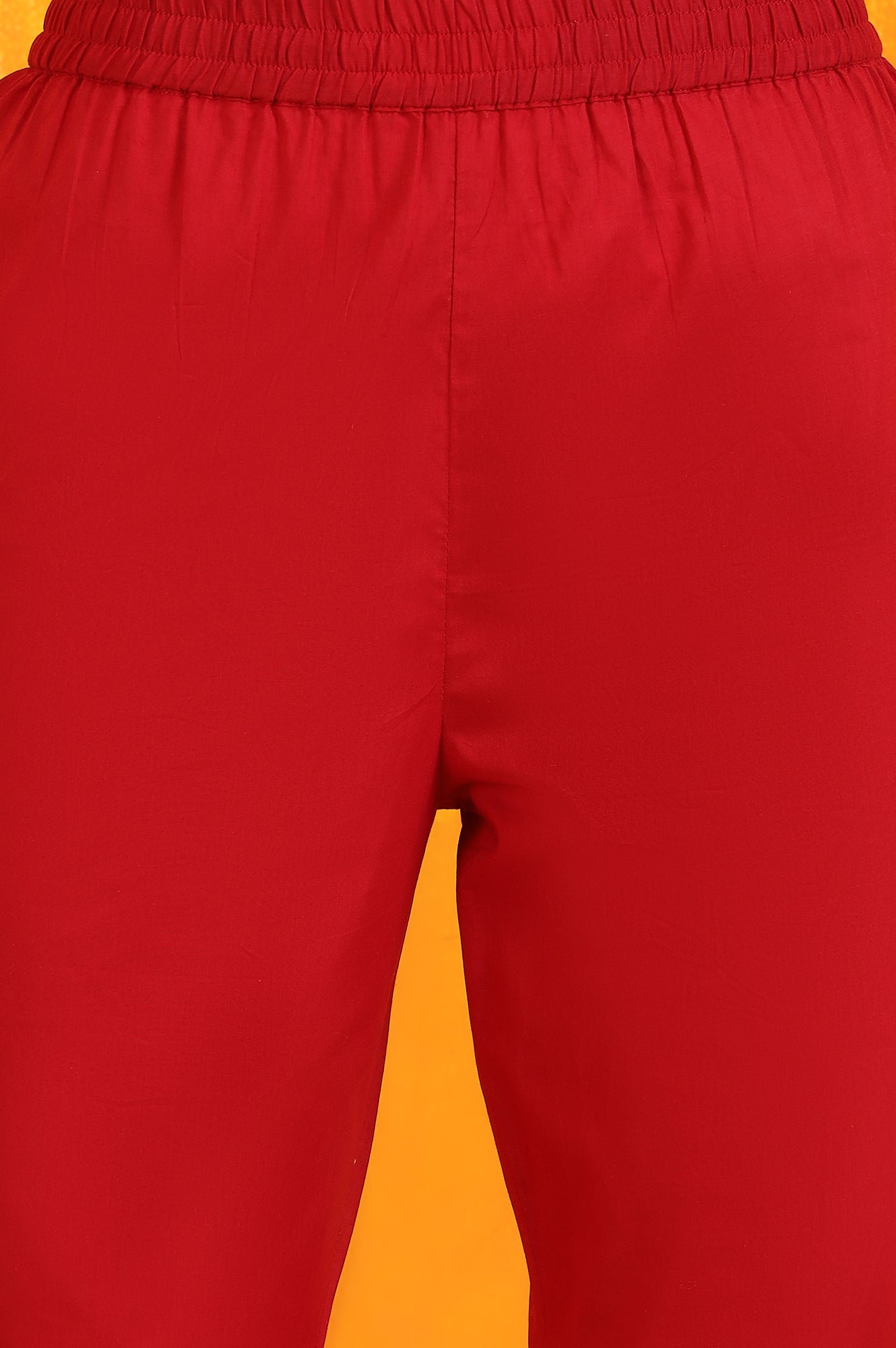 Red Floral Printed Pure Cotton Flared Kurta and Pants Co-ord Set with Dupatta