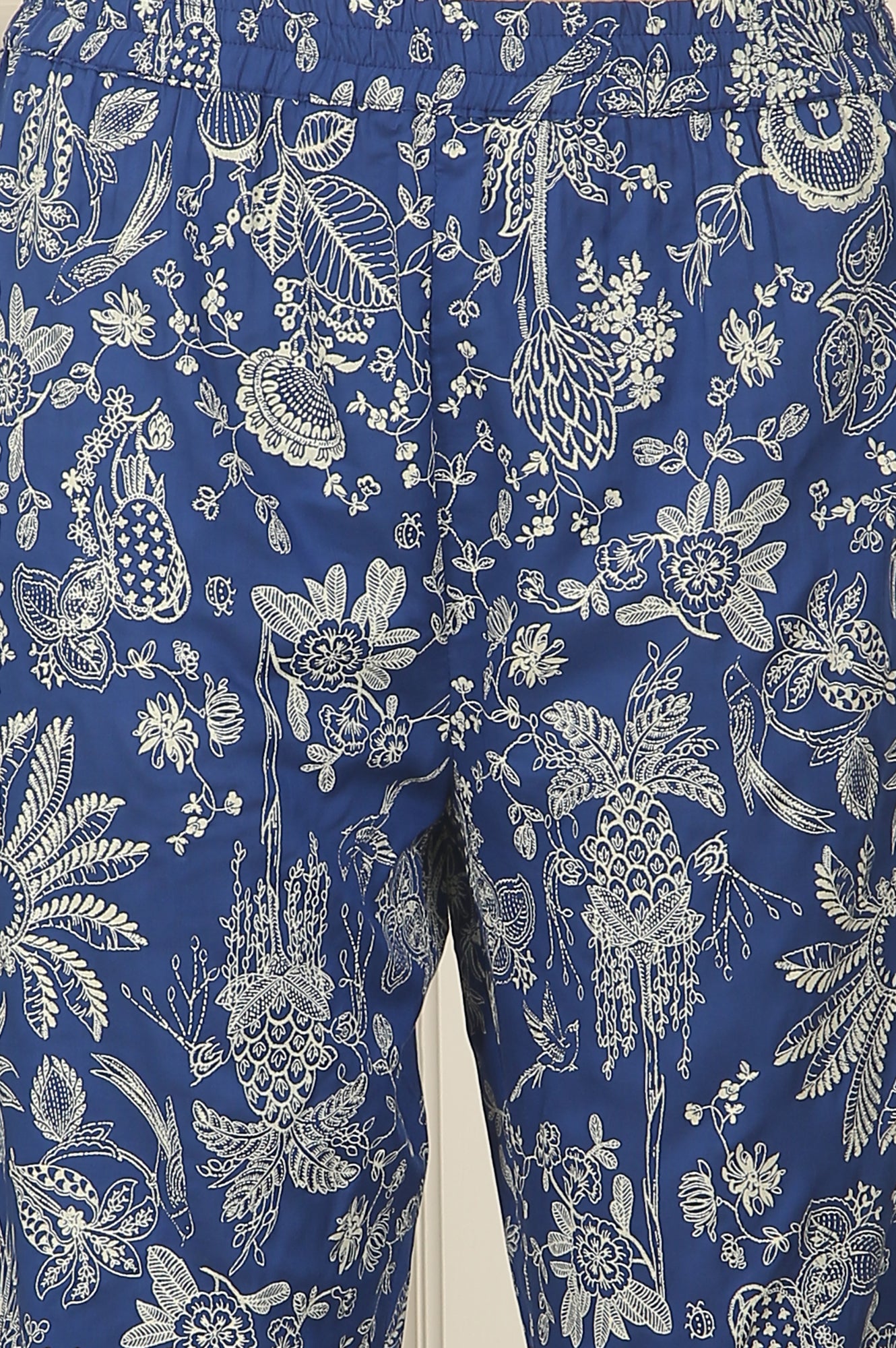 Blue Floral Printed Modal Straight Kurta and Pants Co-ord Set