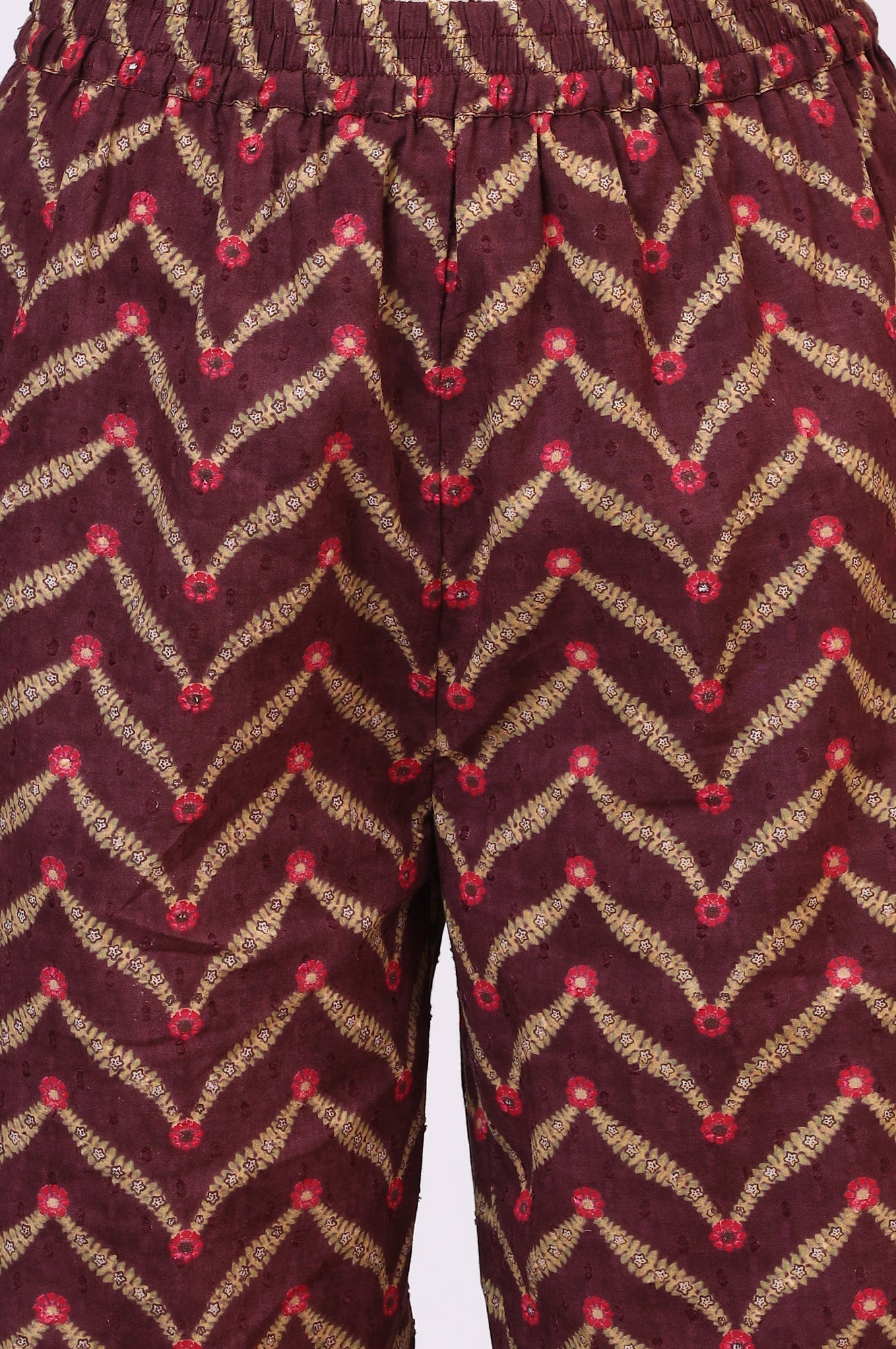 Wine Floral Printed Pure Cotton Straight Kurta and Pants Co-ord Set with Dupatta