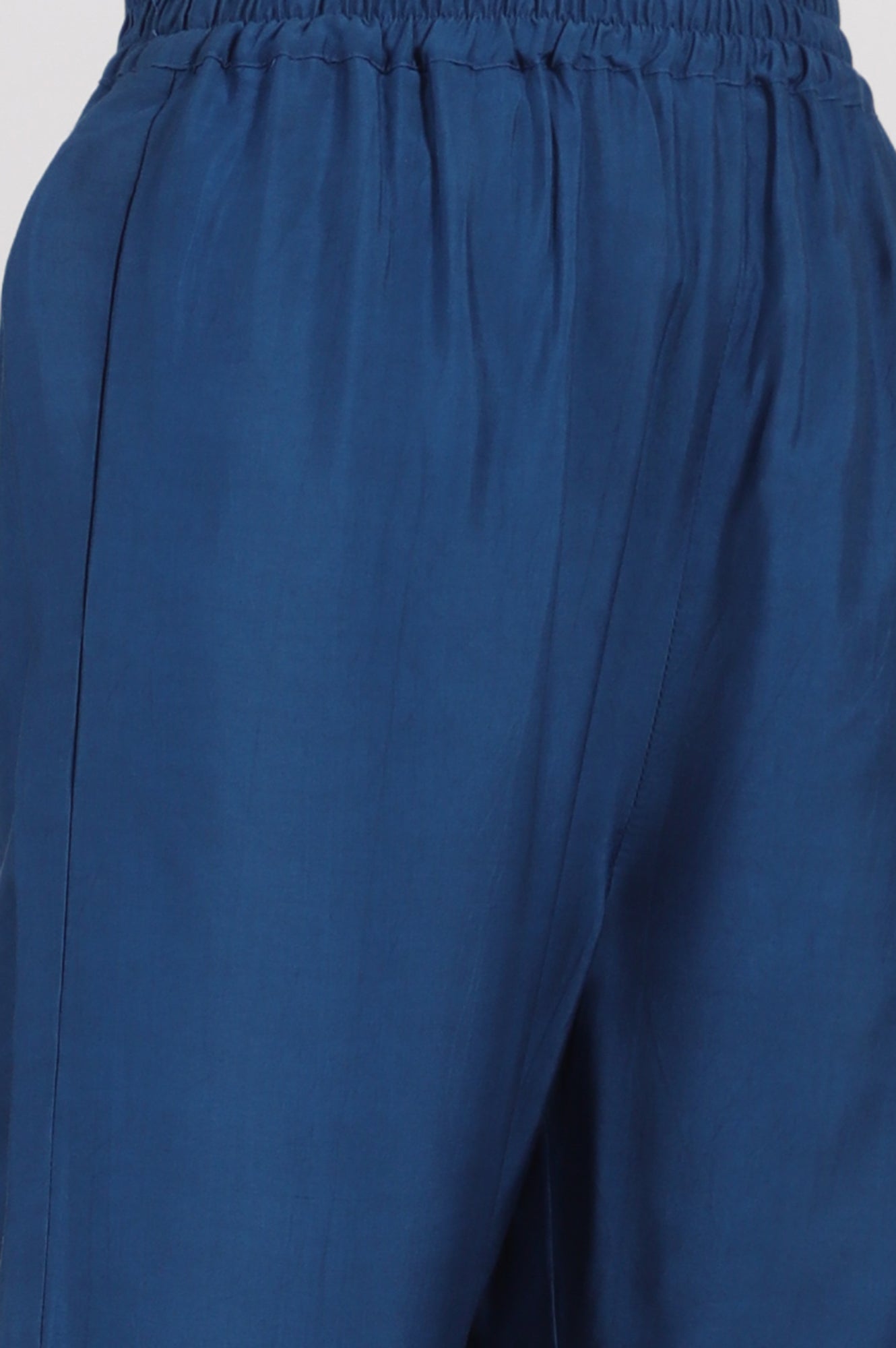 Blue Floral Printed Chiffon Spaghetti Kurta, Pants and Dupatta Set