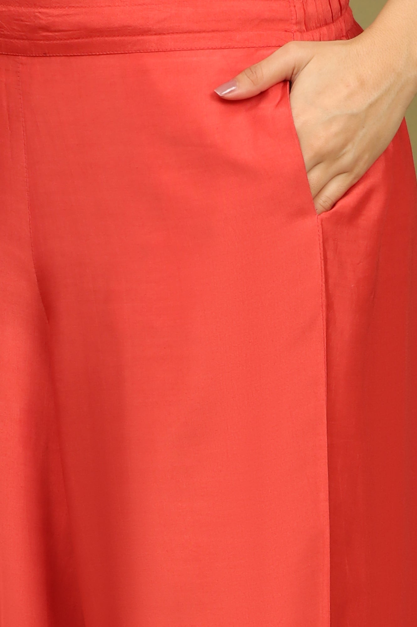 Crimson Red Bold Floral Printed Organza Sleeveless Flared Kurta, Pants and Dupatta Set