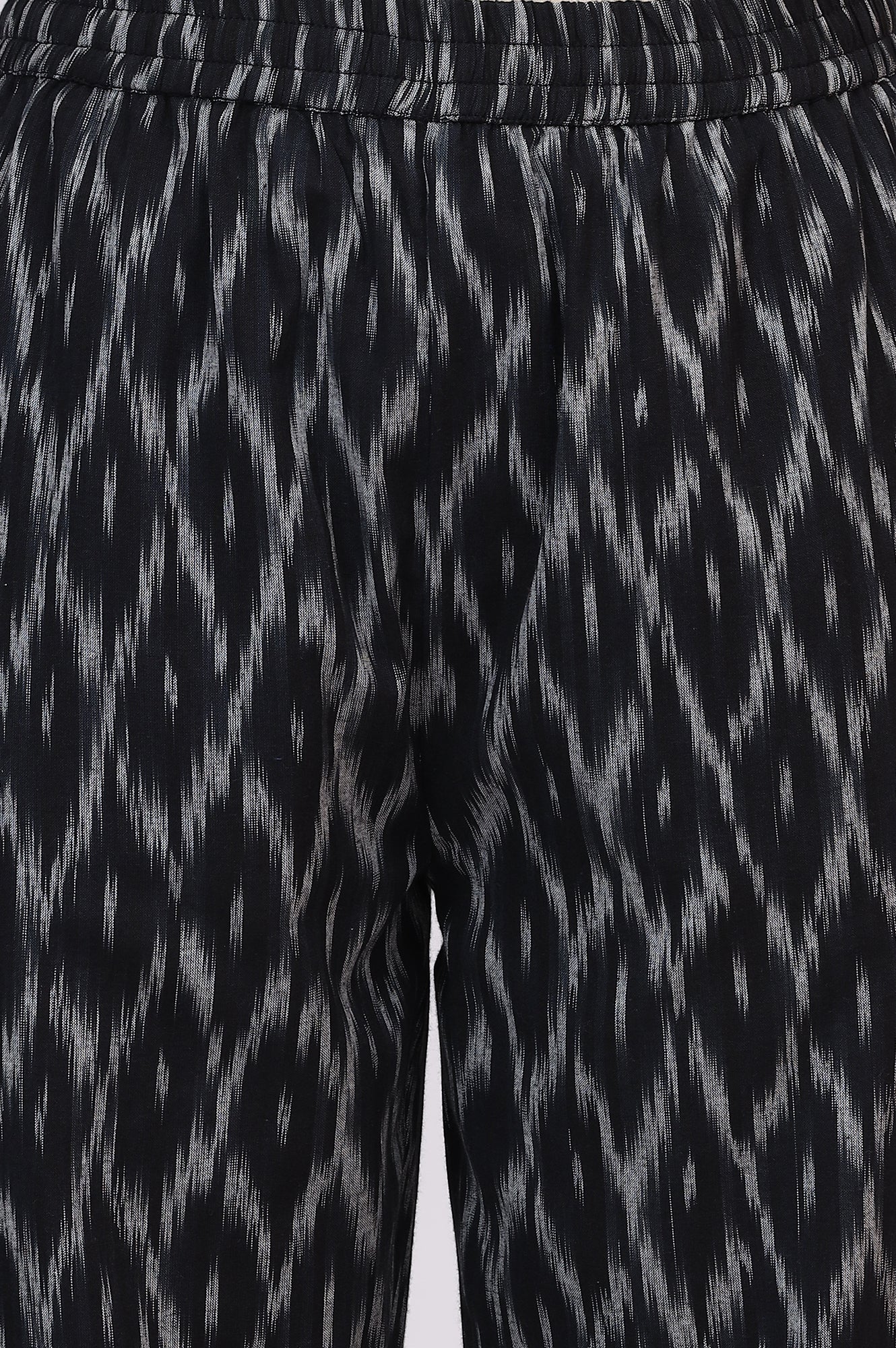 Black Ikkat Pure Cotton Straight Kurta and Pants Co-ord Set