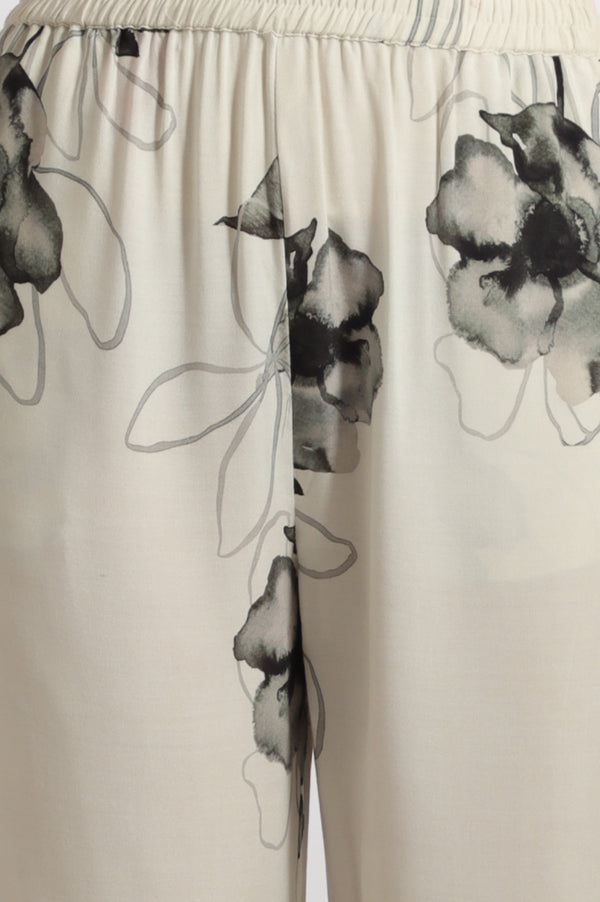 White and Black Embroidered Striped Cotton Crepe Kurta and Straight Pants and Dupatta Set