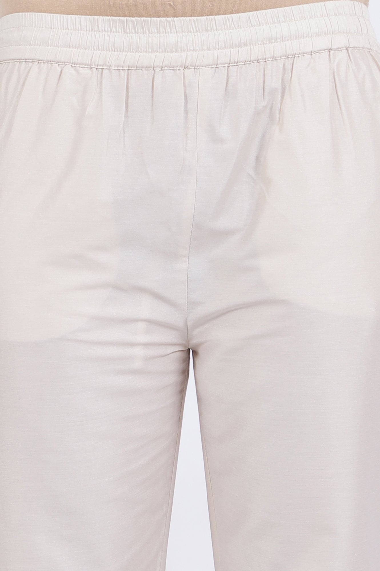 White Embroidered Lace Chanderi Straight Kurta &amp; Straight Pant With Dupatta Set