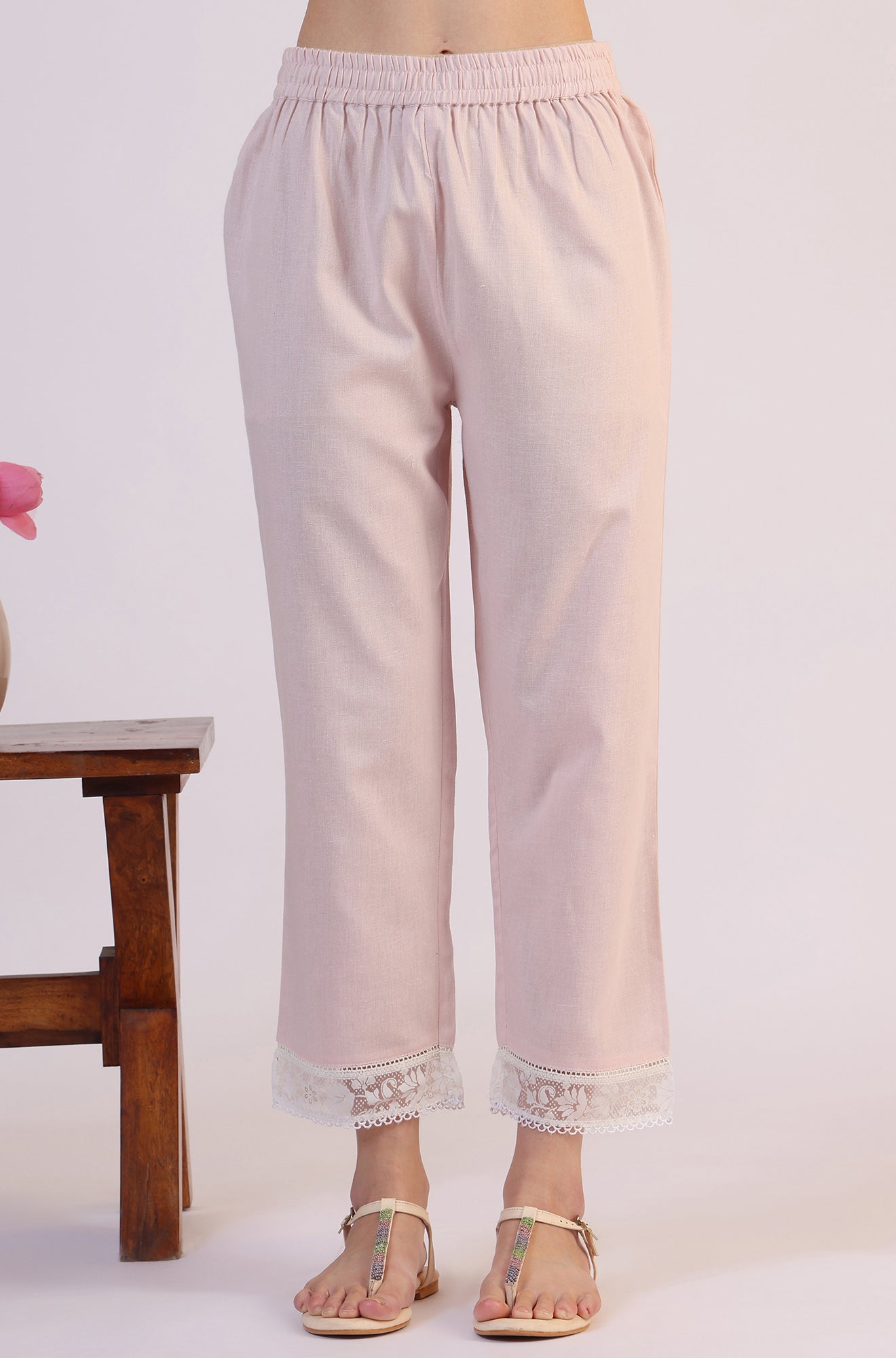 Pink Geometric Printed Anarkali Kota Kurta &amp; Straight Pant With Dupatta Set