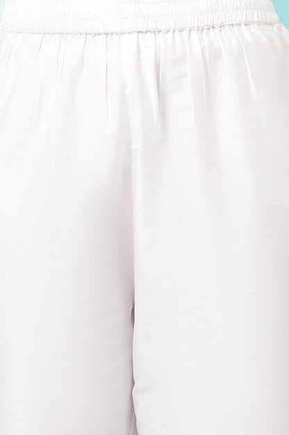 Lime Green Floral Printed Shantung Flared Kurta, Straight Pants and Dupatta Set