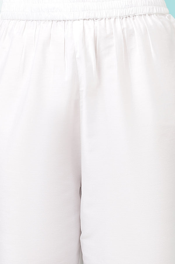 Lime Green Floral Printed Shantung Flared Kurta, Straight Pants and Dupatta Set