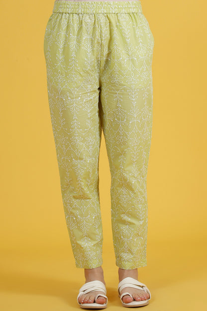 Embroidered Lace Pure Cotton Straight Kurta &amp; Straight pant Set