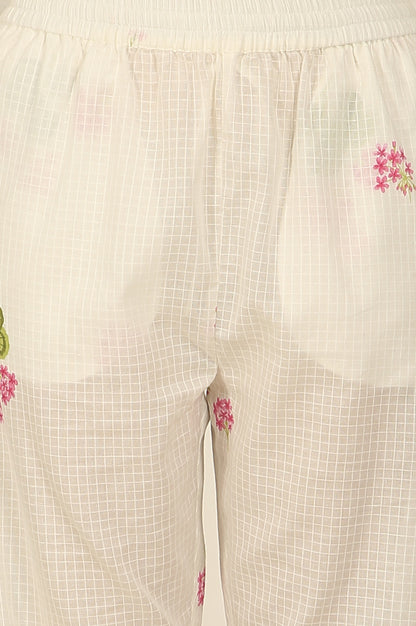 Pink Floral Printed Rayon Straight Kurta and Pants Set