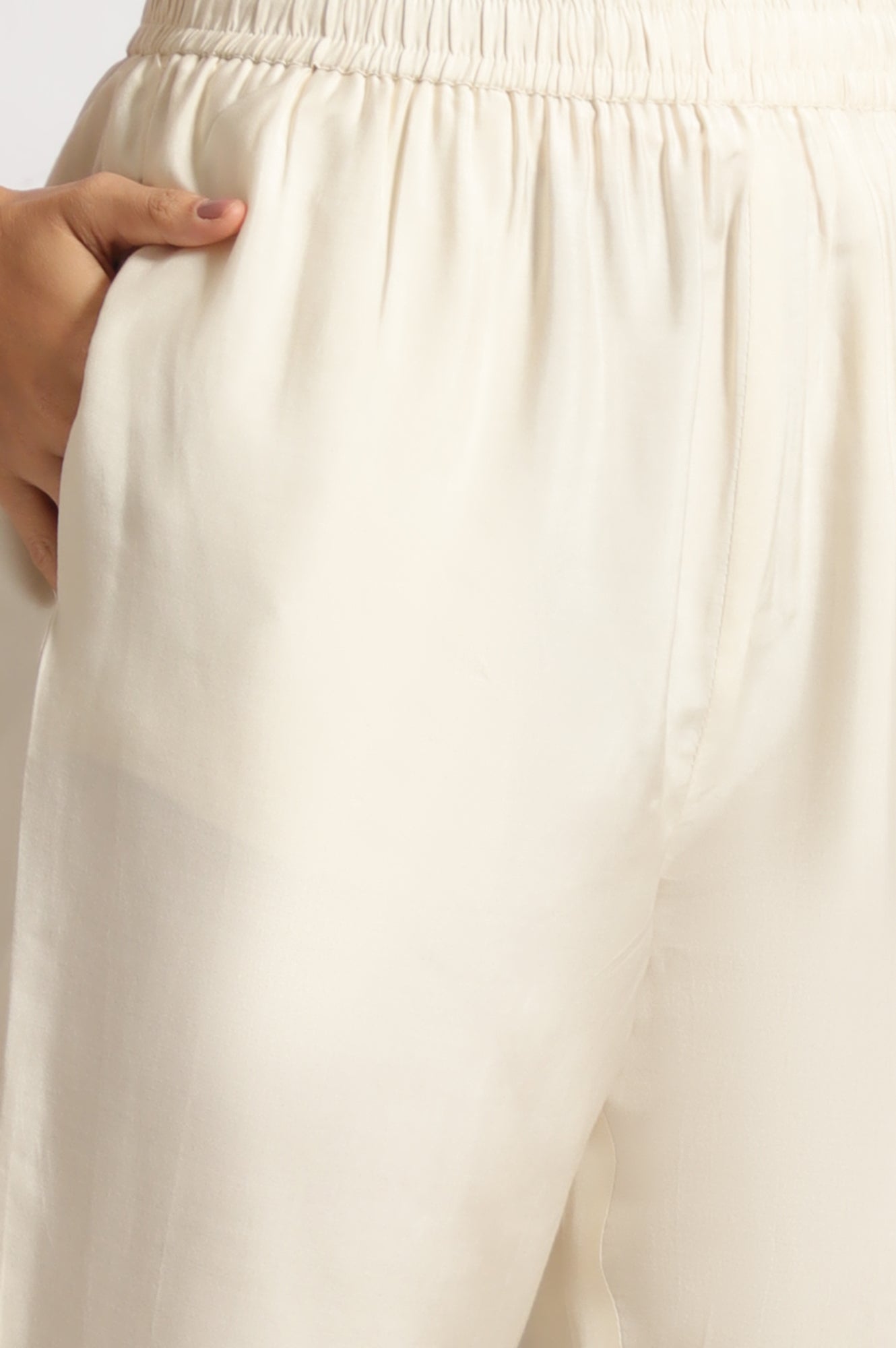 Cream Floral Printed Flared Organza Kurta, Pants and Dupatta Set