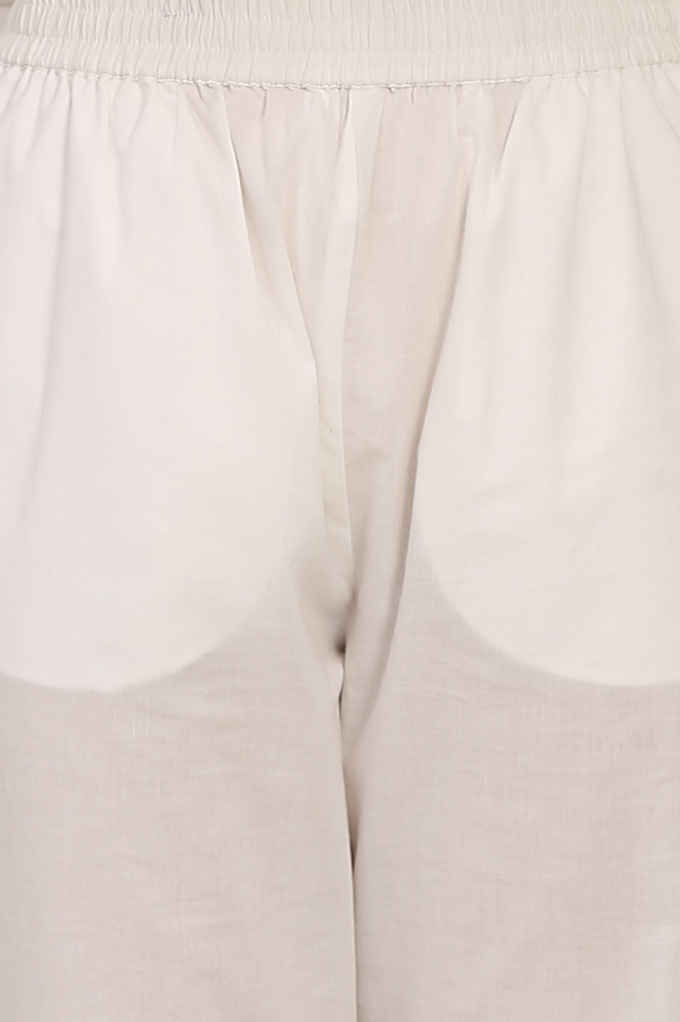 White Solid Embroidered Straight Pure Cotton Kurta, Straight Pant and Dupatta Set