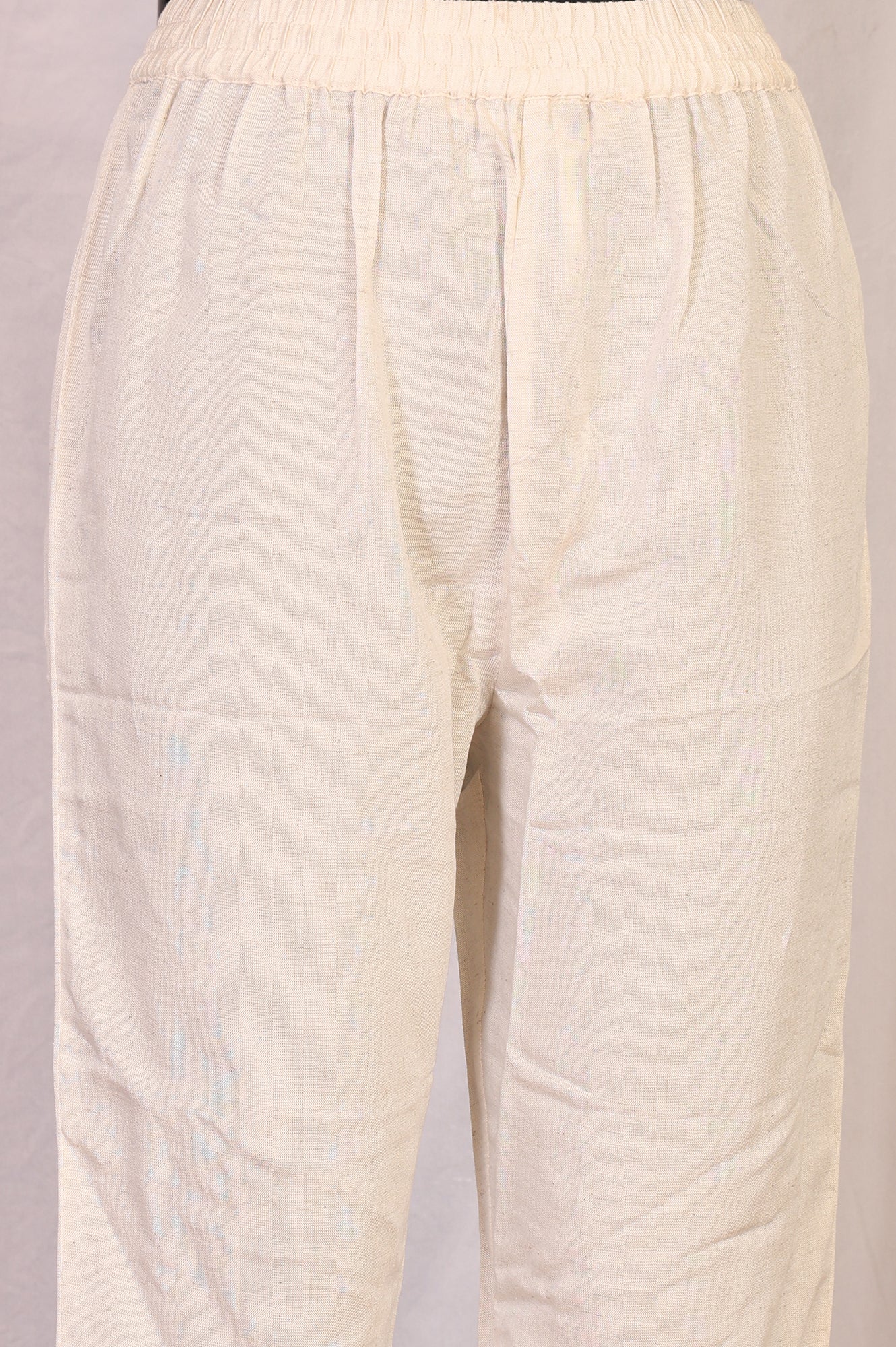 Beige Embroidered Rayon Straight Kurta with Pants Set