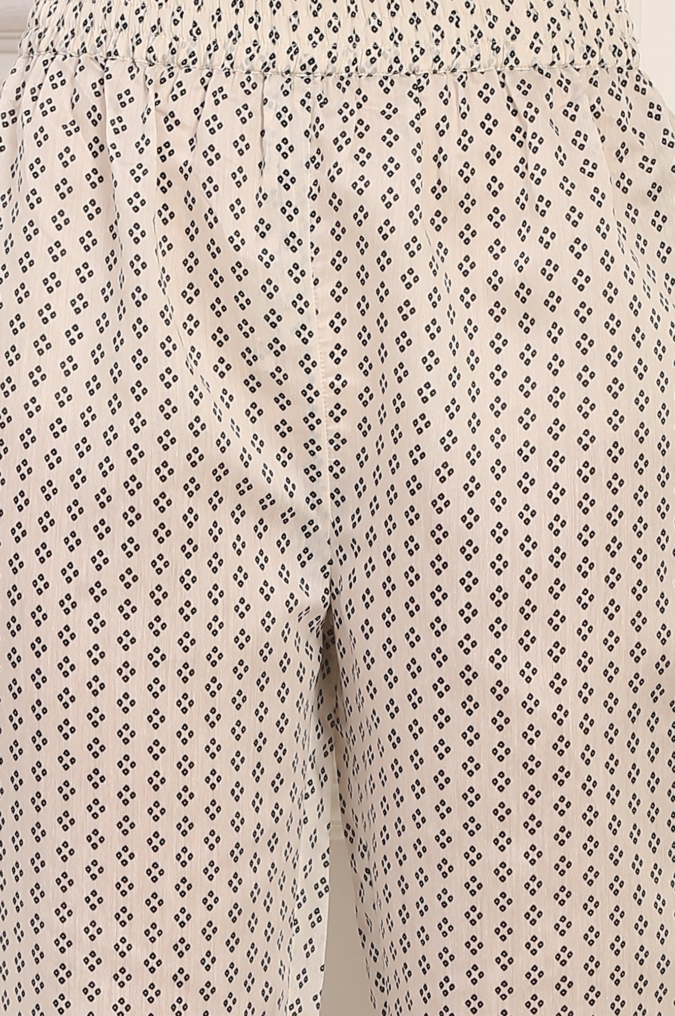 White Floral Printed Embellished Chanderi Flared Kurta, Pant and Dupatta Set