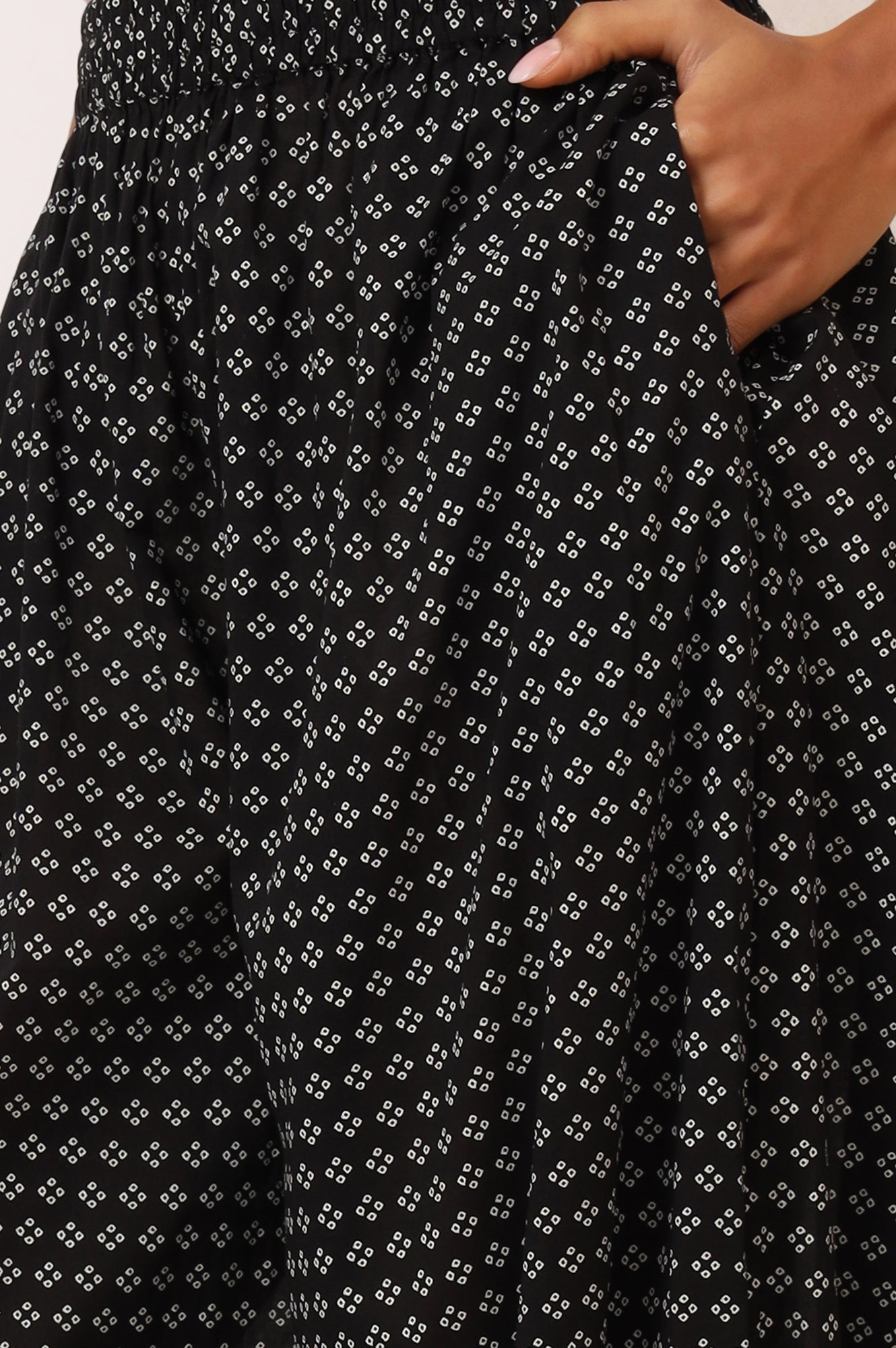 Black Bandhani Printed Pure Cotton Kurta, Pants and Dupatta Set