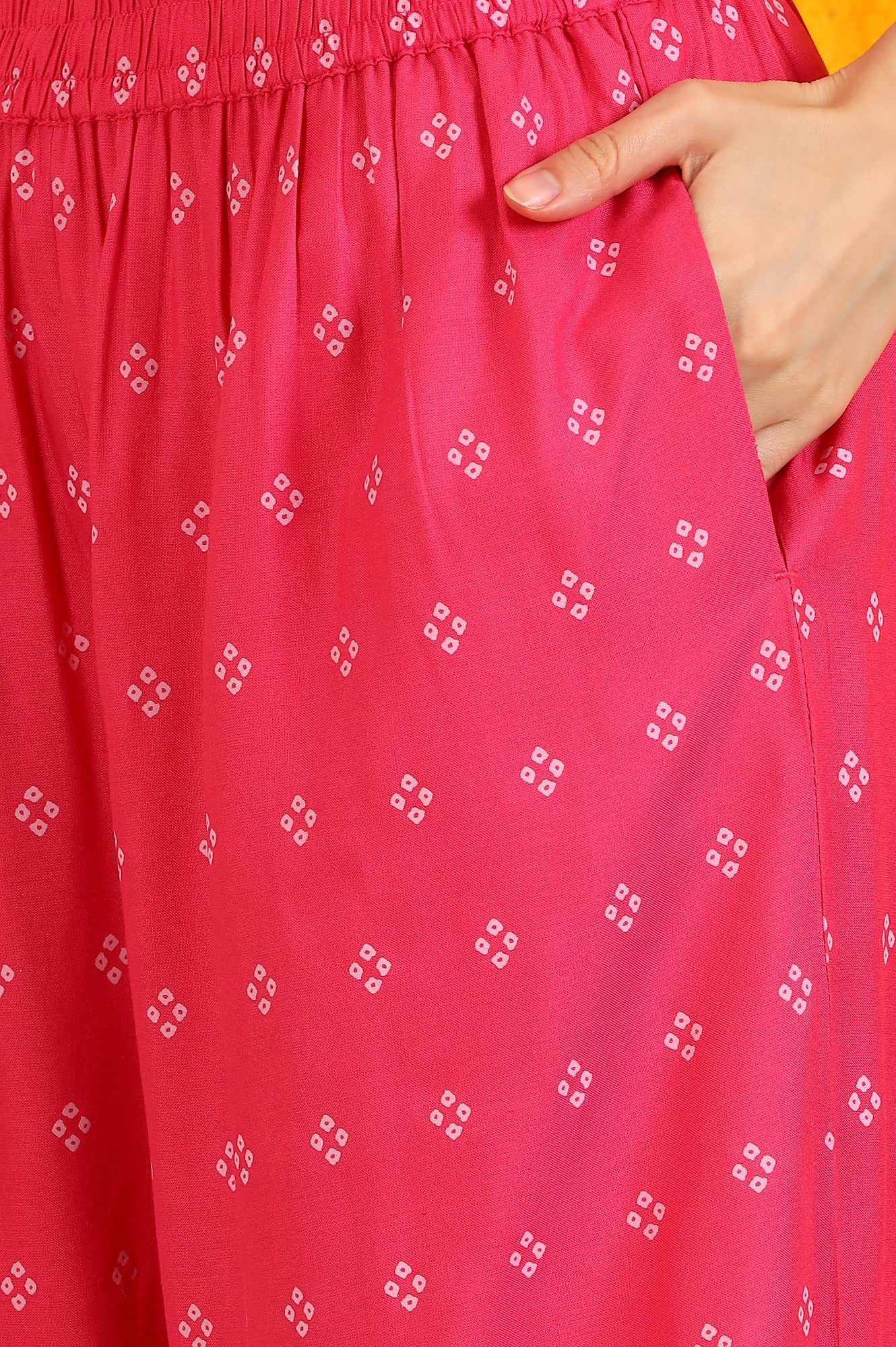 Pink Embroidered Shantung Sleeveless Kurta, Cropped Pants and Dupatta Set