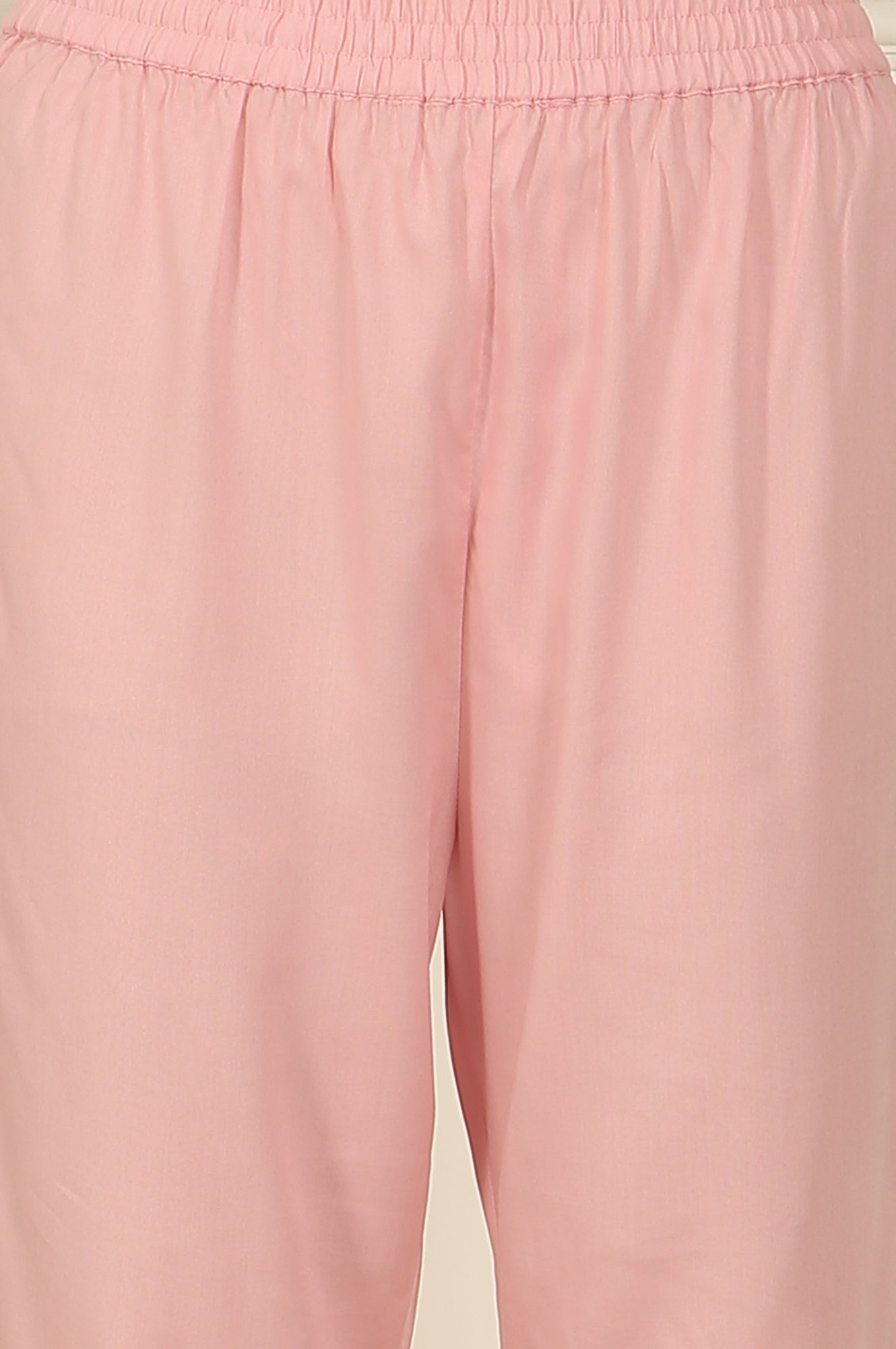 Pink Floral Printed Rayon Straight Kurta and Pants Set