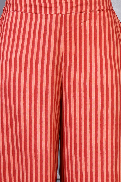 Orange Floral Printed Lace Organza A-line Sheer Kurta, Crop Top and Pants Set